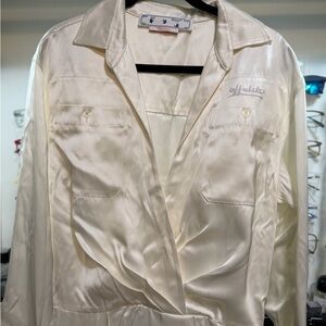 Off-White Duchesse Twist long Dress Satin